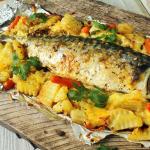 Fish baked with lemon